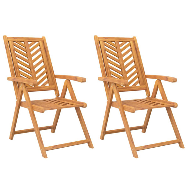 Red Barrel Studio® Reclining Patio Chairs Solid Wood Acacia Wayfair
